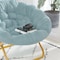 Flash Furniture Dusty AquaSoft Gold Faux Fur Folding Saucer Chair FV-FMC-025-DTAQ-SGD-GG - alternate 2